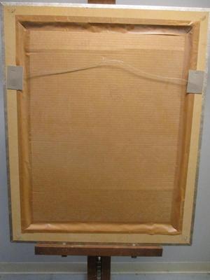 Signed Framed White Calla Lily Relief Painting Art On Canvas 26 1/2" x 33 3/4