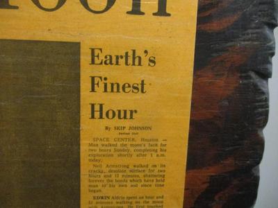 Original Moon Landing Newspaper Headline Decoupage 19" x 30"