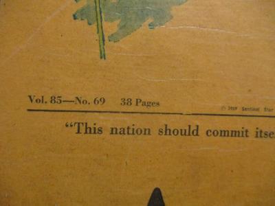 Original Moon Landing Newspaper Headline Decoupage 19" x 30"