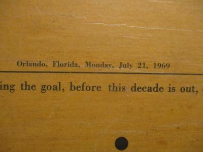 Original Moon Landing Newspaper Headline Decoupage 19" x 30"