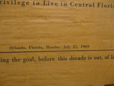 Original Moon Landing Newspaper Headline Decoupage 19" x 30"