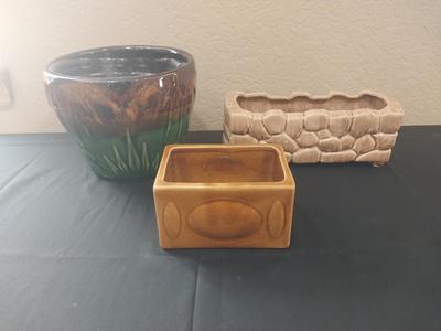 NICE PLANT POTS WITH ONE MADE BY "HAEGER"