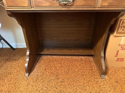 DMI SMALL ROLL TOP DESK WITH ANTIQUE CHAIR