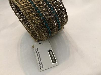 Blue Rhinestones Gold Tone India New With Tags