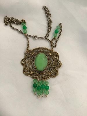 Art Deco Faux Stone Necklace