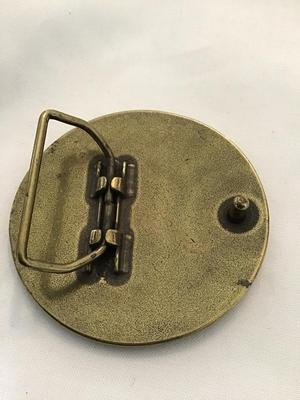 Vintage Enamel Owl Belt Buckle Brass Like