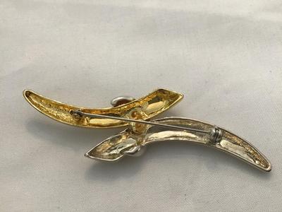Vintage Two Tone Horn Brooch