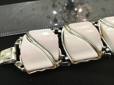 Chunky White Thermoset Bracelet