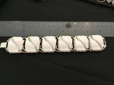 Chunky White Thermoset Bracelet
