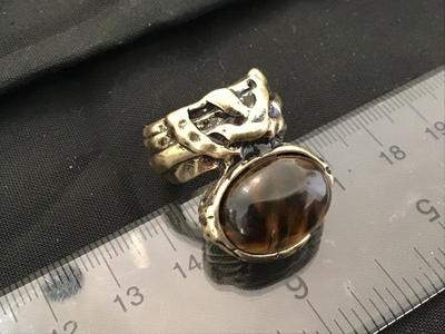 Unique Chunky Stone Ring Size 6.5