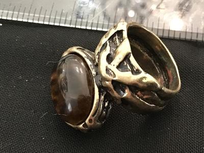 Unique Chunky Stone Ring Size 6.5