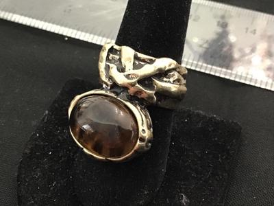 Unique Chunky Stone Ring Size 6.5