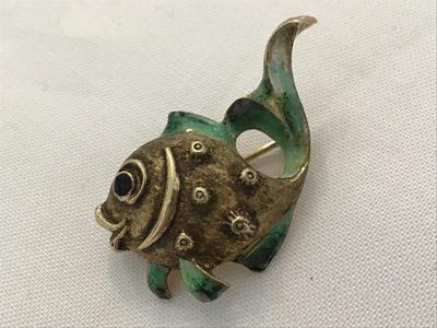 Antique Alice Cavine 1950 Germany Sterling Silver Enamel Brooch