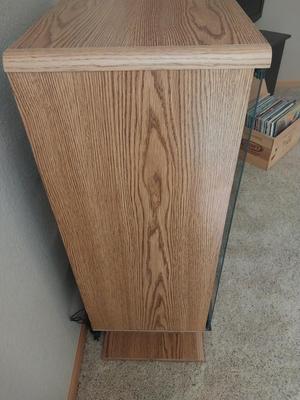 STEREO CABINET-UNITED AUDIO LP PLAYER-INFINITY SURROUND SOUND SPEAKERS