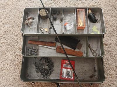 METAL TACKEL BOX-POLE-ALPHA XT REEL AND TACKLE