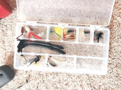 TWO POLES IN TUBE HOLDER AND BAIT