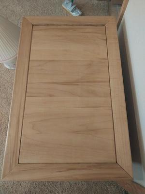 WOODEN THREE DRAWER NIGHTDTSND AND SMALL LAMP