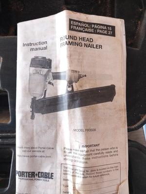 PORTER CABLE ROUND HEAD FRAMING NAILER IN CARRY CASE