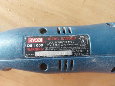 BLACK & DECKER 3/8" DRILL AND RYOBI DETAIL SANDER