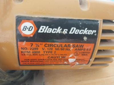 CORDLESS SCREWDRIVER IN CARRY CASEAND BLACK & DECKER 7 1/4" CIRCULAR SAW