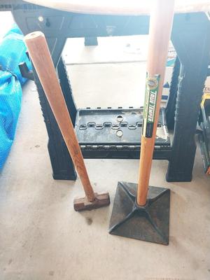 LONG HANDLED SLEDGEHAMMER AND TRU TEMPER TAMPER