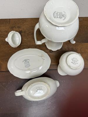 Vintage white China Lot: Coffee Pot, Teacups and Saucers, and More