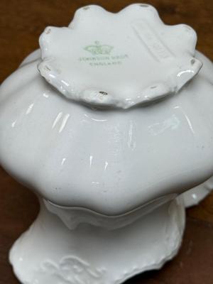 Vintage white China Lot: Coffee Pot, Teacups and Saucers, and More