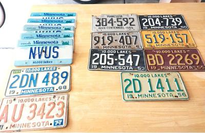 OLD MINNESOTA LICENSE PLATES
