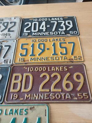 OLD MINNESOTA LICENSE PLATES