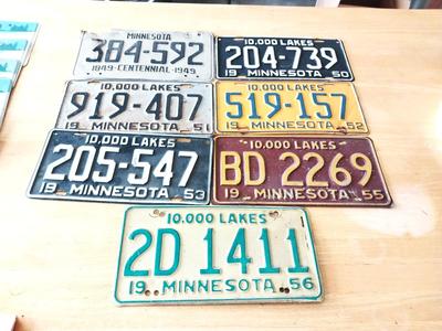 OLD MINNESOTA LICENSE PLATES