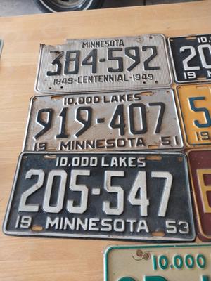 OLD MINNESOTA LICENSE PLATES