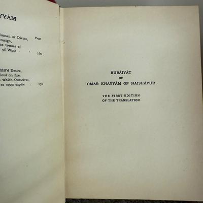 “Rubaiyat of Omar Khayyam” & More Antique Books (BD-HS)
