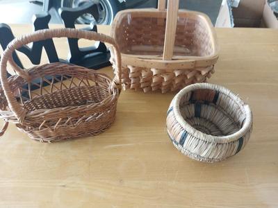 "HOME" DECOR- BASKETS AND PHOTO FRAME