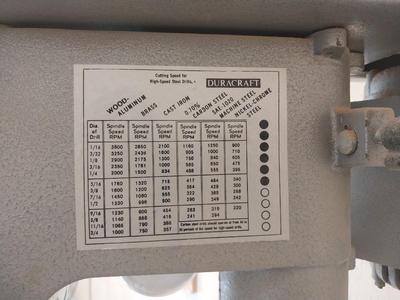 DURACRAFT DRILLPRESS