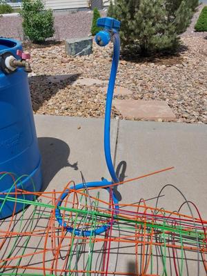 RAIN BARREL-TOMATO CAGES AND MISTER