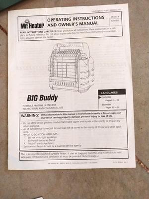 BIG BUDDY PORTABLE PROPANE HEATER AND STAND