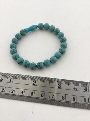 Blue howlite type beaded stretchy bracelet