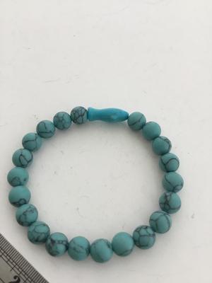 Blue howlite type beaded stretchy bracelet