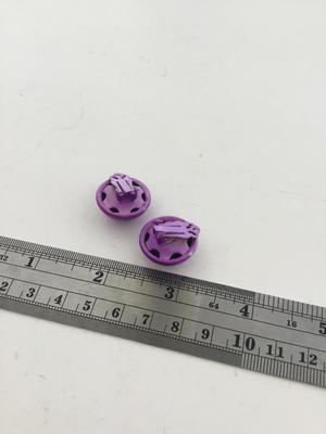 Purple round clip on earrings