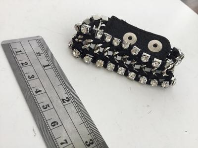 Black snap on fashion bracelet