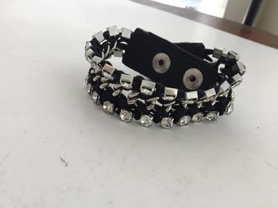 Black snap on fashion bracelet