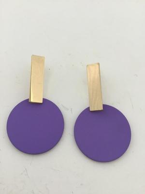 Purple fashion round earrings