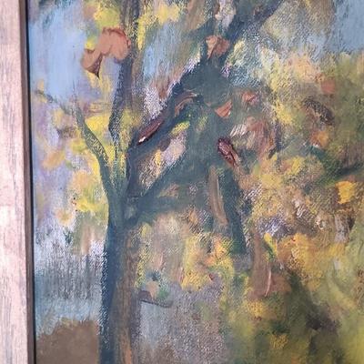 LOT 28: Impressionist Landscape Painting 'Fall at Strawbridge Lake, New Jersey'