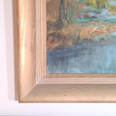 LOT 28: Impressionist Landscape Painting 'Fall at Strawbridge Lake, New Jersey'