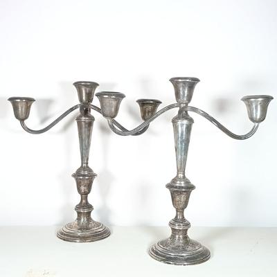 LOT 30: Pair of Gorham Weighted Sterling Silver Candelabras