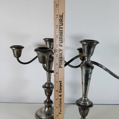 LOT 30: Pair of Gorham Weighted Sterling Silver Candelabras