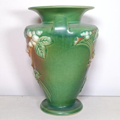 LOT 36: Roseville Pottery Green Snowberry Vase
