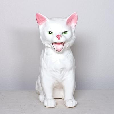 LOT 37: Set of (3) Vintage Ceramic Cat Statues