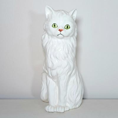 LOT 37: Set of (3) Vintage Ceramic Cat Statues