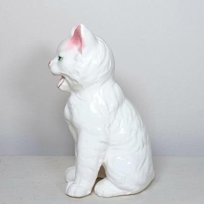 LOT 37: Set of (3) Vintage Ceramic Cat Statues